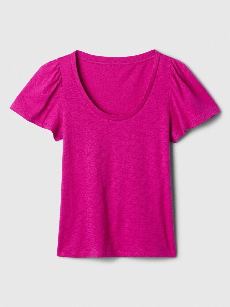 Gap Pink Cotton Flutter Short Sleeve T-Shirt - Image 5 of 5 Gap Pink Cotton Flutter Short Sleeve T-Shirt - Image 5 of 5