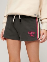 Superdry Black Rainbow Side Stripe Logo Shorts - Image 1 of 4