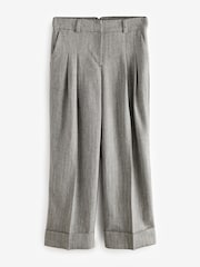 Herringbone Warm Handle Textured Wide Leg Trousers - Image 5 of 7