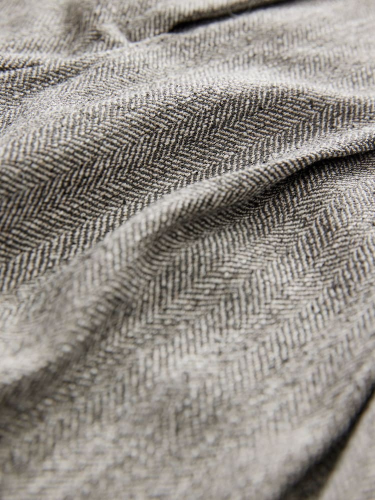 Herringbone Warm Handle Textured Wide Leg Trousers - Image 7 of 7