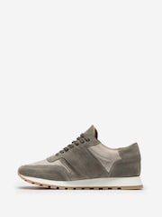 Oliver Sweeney Green Calf Suede Retro Trainers - Image 2 of 5