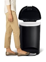 simplehuman Black 50L Semi-Round Pedal Bin - Image 1 of 5