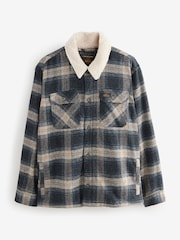Grey Check Borg Lined Shacket - Image 5 of 8