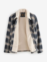 Grey Check Borg Lined Shacket - Image 6 of 8