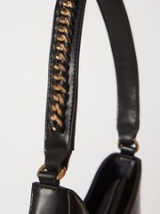 Lipsy Black Scoop Chain Detail Faux Leather Shoulder Bag - Image 3 of 3