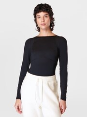 Sweaty Betty All Day Long Sleeve Black Bodysuit - Image 1 of 8