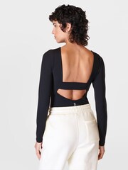 Sweaty Betty All Day Long Sleeve Black Bodysuit - Image 5 of 8