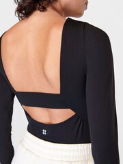 Sweaty Betty All Day Long Sleeve Black Bodysuit - Image 6 of 8