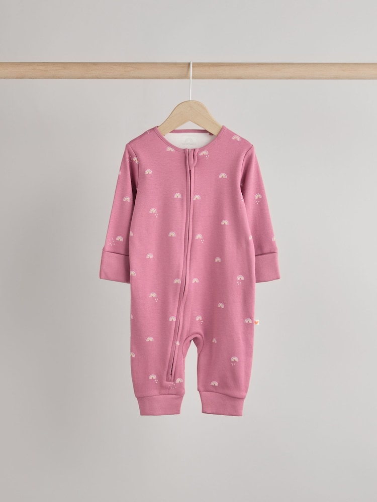 Pastel met tekenfiguurtjesprint - Baby Printed 100% Cotton Zip Sleepsuits (0mths-3yrs) - Image 3 of 10