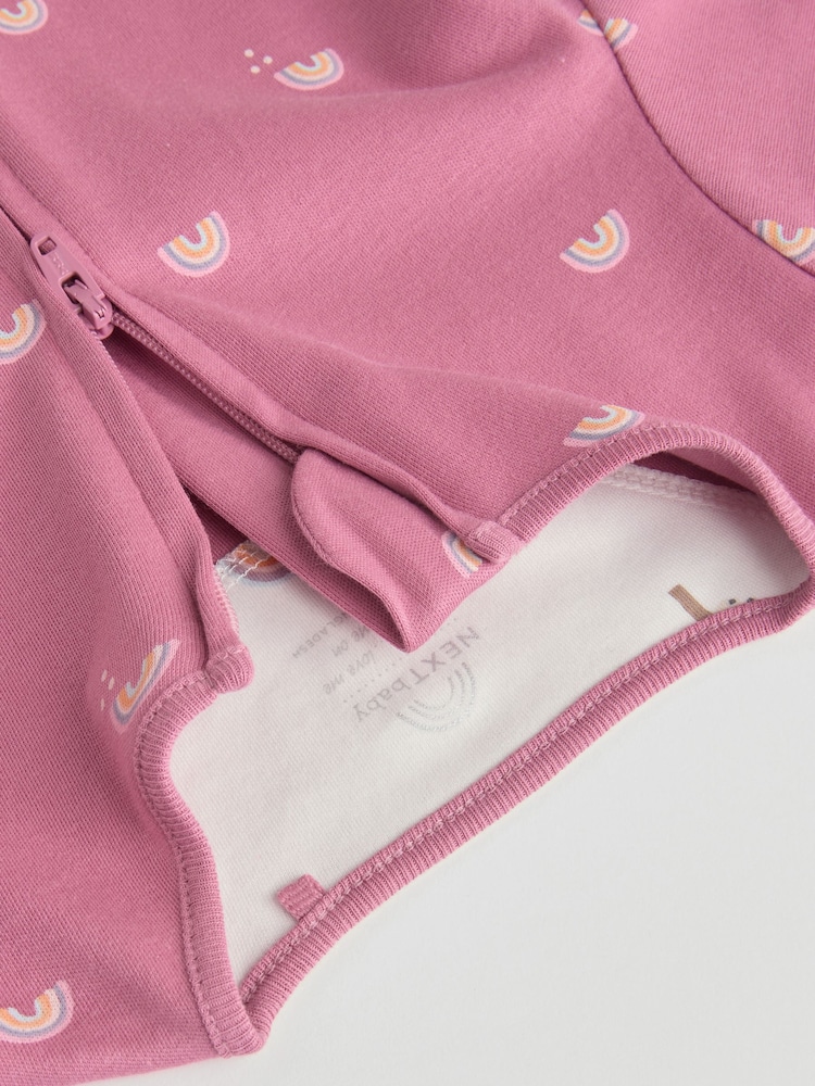 Pastel met tekenfiguurtjesprint - Baby Printed 100% Cotton Zip Sleepsuits (0mths-3yrs) - Image 9 of 10