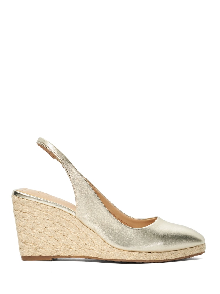 Dune London Gold Cadance Slingback Espadrilles - Image 1 of 8