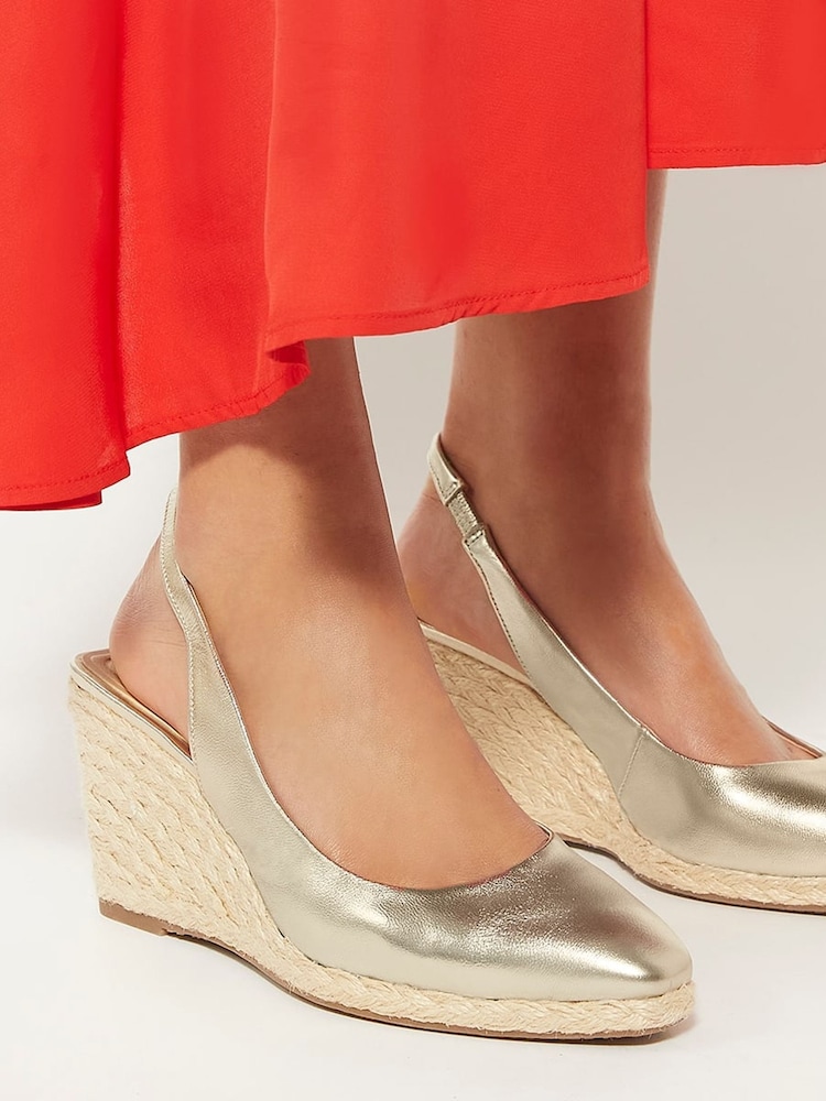 Dune London Gold Cadance Slingback Espadrilles - Image 8 of 8