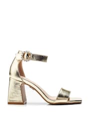 Moda in Pelle Scilla Square Toe Two Part Glitz Buckle Block Sandals - Image 1 of 4