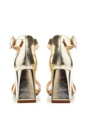 Moda in Pelle Scilla Square Toe Two Part Glitz Buckle Block Sandals - Image 3 of 4
