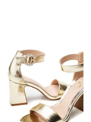 Moda in Pelle Scilla Square Toe Two Part Glitz Buckle Block Sandals - Image 4 of 4