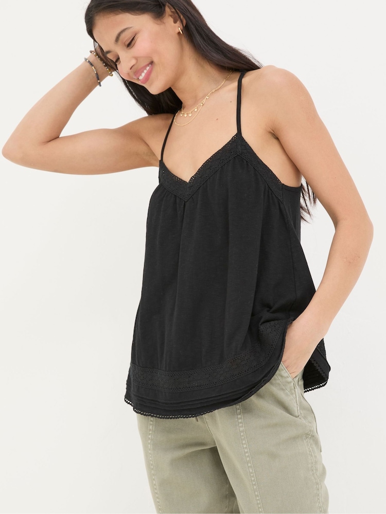 FatFace Tina Black Cami - Image 1 of 4 FatFace Tina Black Cami - Image 1 of 4