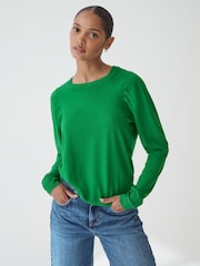 Camel Brown/Bright Green Crew Neck Long Sleeve Jumper 2 Pack - Image 2 of 8