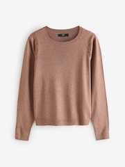 Camel Brown/Bright Green Crew Neck Long Sleeve Jumper 2 Pack - Image 6 of 8