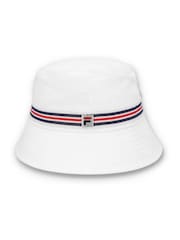 Fila White 100% Cotton Jojo Bucket Hat With Heritage Stripe Tape - Image 3 of 4