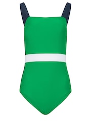 Long Tall Sally Blue LTS Tall Black & White Colourblock Swimsuit - Image 5 of 6