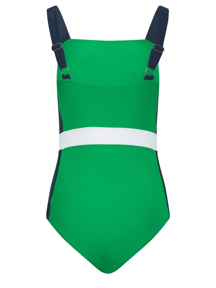 Long Tall Sally Blue LTS Tall Black & White Colourblock Swimsuit - Image 6 of 6