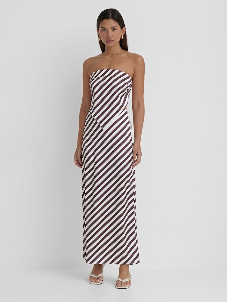 4th & Reckless Brown Mutya Satin Maxi Skirt - Image 1 of 4