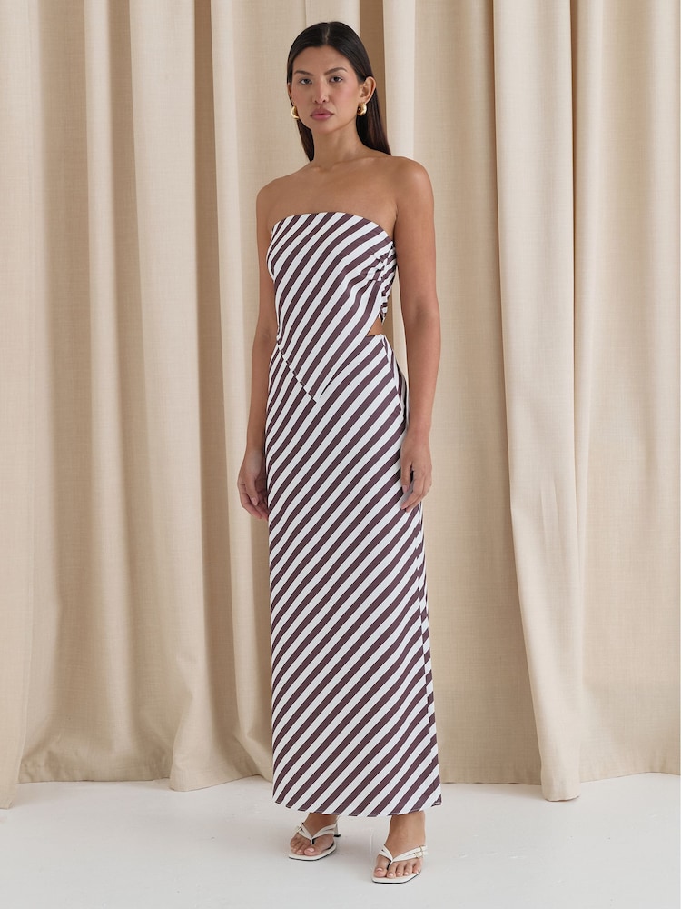 4th & Reckless Brown Mutya Satin Maxi Skirt - Image 4 of 4