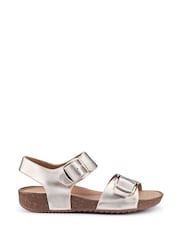 Hotter Soft Gold Regular Fit Tourist II Buckle Sandals - Image 1 of 4