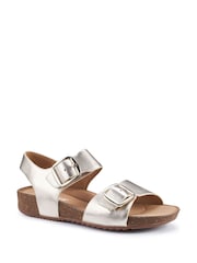 Hotter Soft Gold Regular Fit Tourist II Buckle Sandals - Image 2 of 4