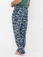 FatFace Navy Blue Jeep Print Pyjama Bottoms - Image 2 of 5