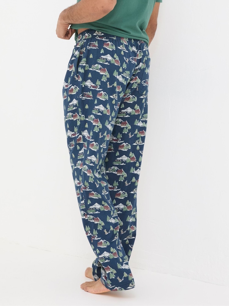 FatFace Navy Blue Jeep Print Pyjama Bottoms - Image 2 of 5