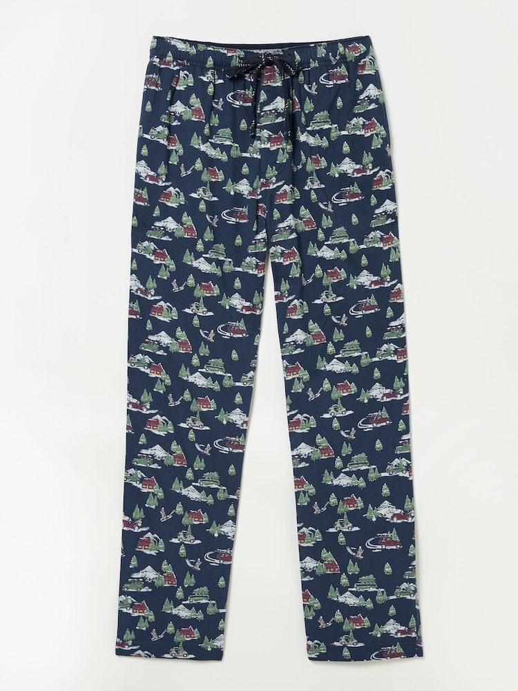 FatFace Navy Blue Jeep Print Pyjama Bottoms - Image 5 of 5