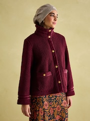 Joules Fleur Red Fleece Jacket - Image 1 of 8