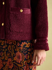 Joules Fleur Red Fleece Jacket - Image 4 of 8