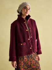 Joules Fleur Red Fleece Jacket - Image 6 of 8