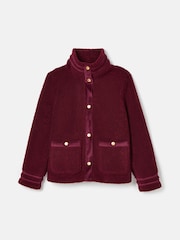 Joules Fleur Red Fleece Jacket - Image 8 of 8