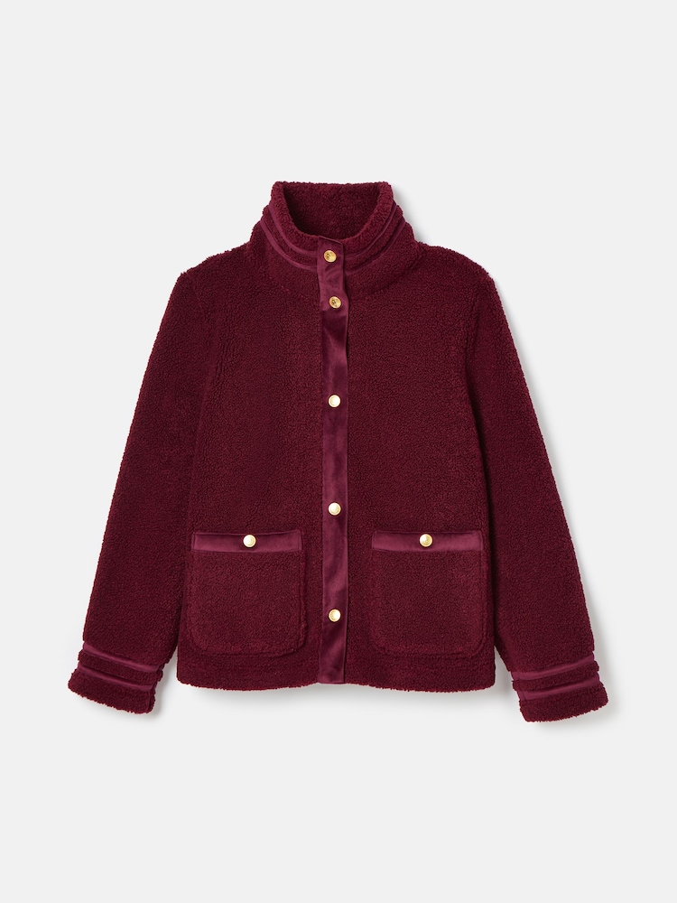 Joules Fleur Red Fleece Jacket - Image 8 of 8