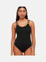Whistles Black Double Strap Textured Swimsuit - Image 1 of 5