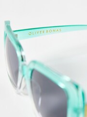 Oliver Bonas Blue Ombre Square Sunglasses - Image 5 of 6