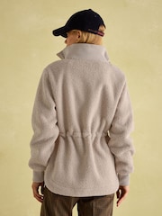 Joules Thurlston Neutral Borg Fleece - Image 2 of 6