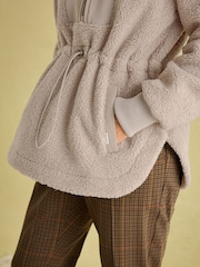 Joules Thurlston Neutral Borg Fleece - Image 4 of 6