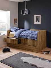 Oak Effect Kids Oslo Bronx Storage Frame with Trundle Bed Drawers - Image 2 of 8