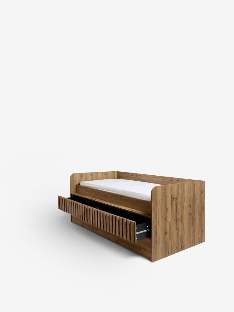 Oak Effect Kids Oslo Bronx Storage Frame with Trundle Bed Drawers - Image 8 of 8