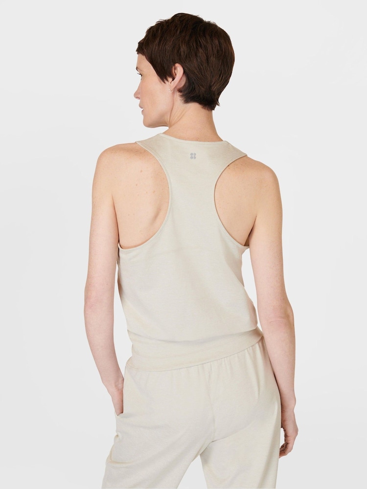 Sweaty Betty Creme Beige Marl Gaia Yoga Tank - Image 2 of 7