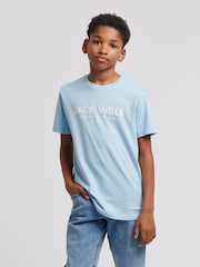 Jack Wills Blue Ground Boys Regular Fit Carnaby 100% Cotton T-Shirt - Image 1 of 6