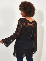 Joe Browns Black Boho Crochet Beach Cover-Up - Image 3 of 5