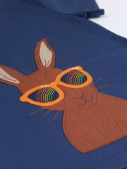 Frugi Blue Easter Rabbit Applique Short Sleeve T-Shirt - Image 3 of 3