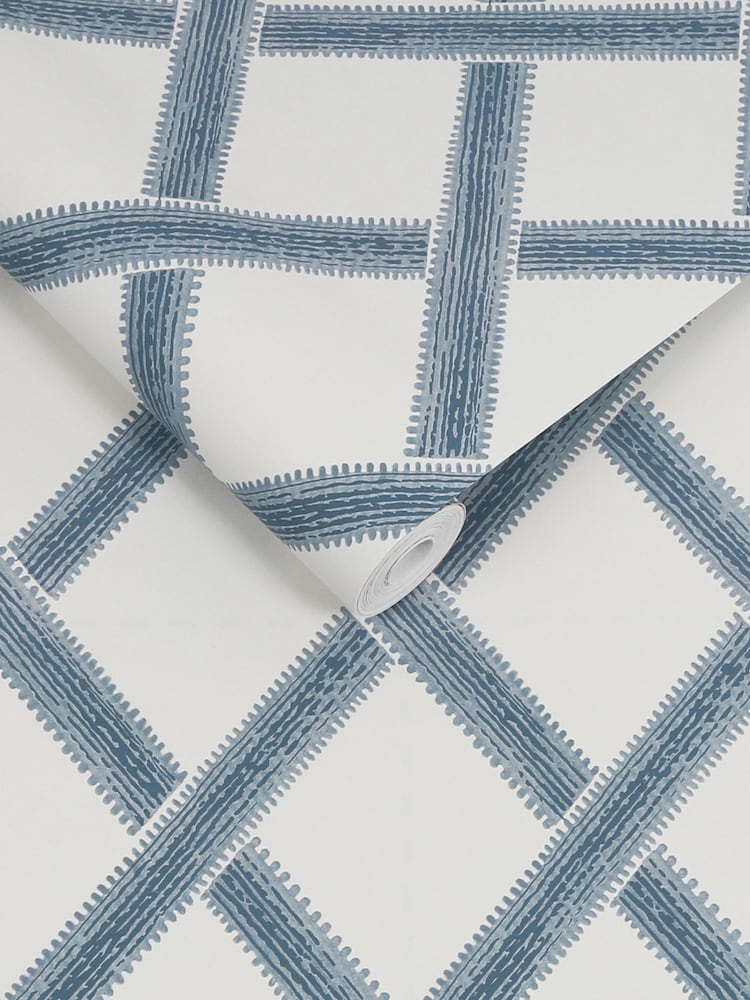 Graham & Brown Blue Greenskeeper Geo Wallpaper Sample - Image 3 of 3