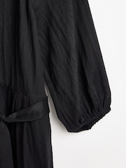 Oliver Bonas Black Collarless Wide Leg Jumpsuit - Image 6 of 9
