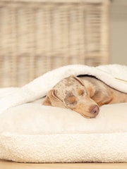 Lords and Labradors Ivory Boucle Sleepy Burrows Dog Bed - Image 3 of 4